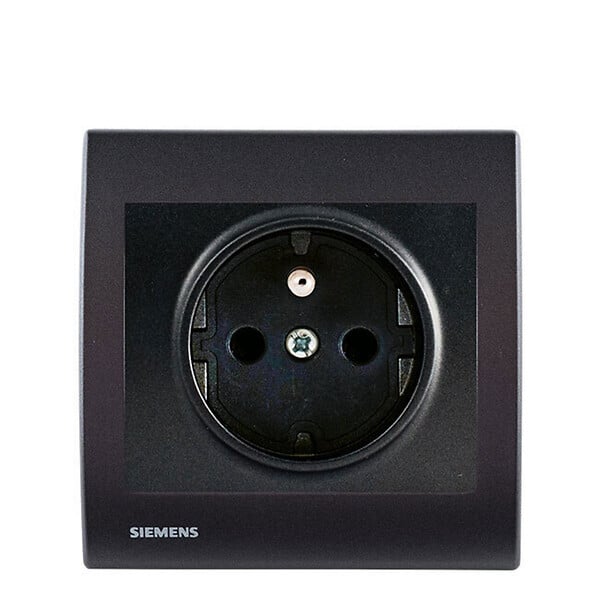 SIEMENS - SIEMENS Prise 2P+T Anthracite Delta Iris + Plaque basic Anthracite - large