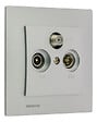 SIEMENS - SIEMENS Prise TV FM SAT Silver Delta Viva + Plaque Silver - vignette