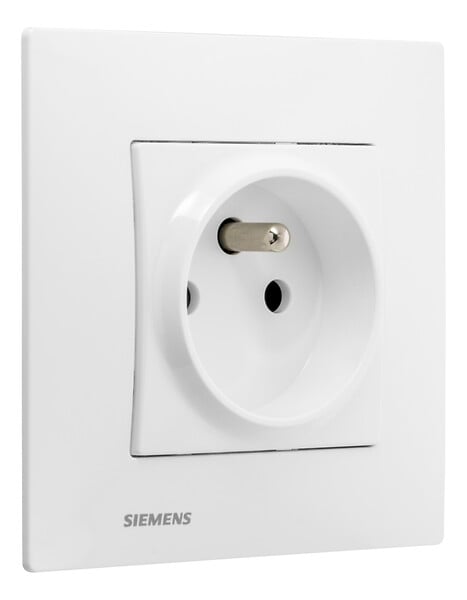 SIEMENS - SIEMENS Prise 2P+T Blanc Delta Viva + Plaque Blanc - large