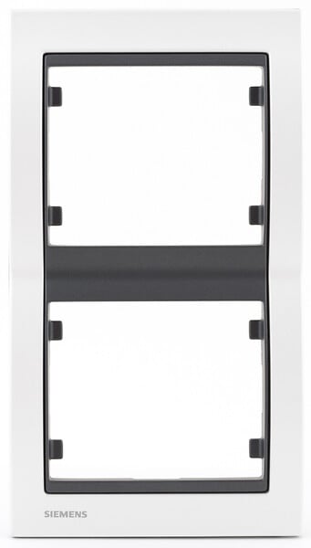 SIEMENS - SIEMENS Plaque Double Verticale Métal Perle Blanc Delta IRIS - large