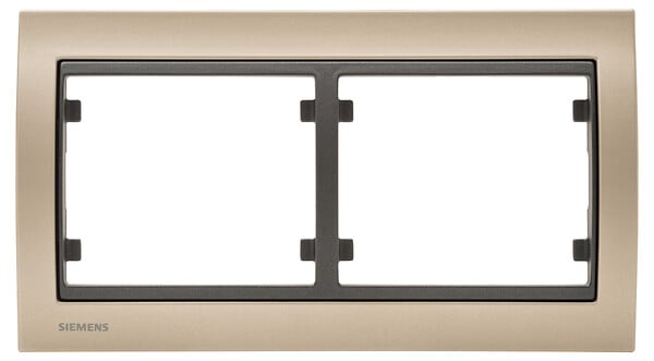 SIEMENS - SIEMENS Plaque Double Horizontal Metal Champagne Delta IRIS - large