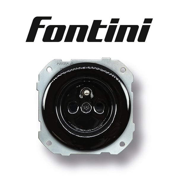 FONTINI - FONTINI Prise 2P+T porcelaine noire DO LOW - large