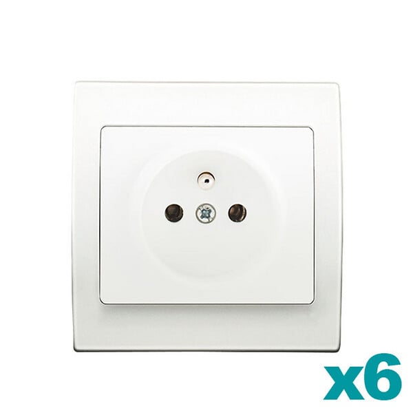 SIEMENS - Lot de 6 prises 2P+T + plaque Blanc Delta Iris SIEMENS - large