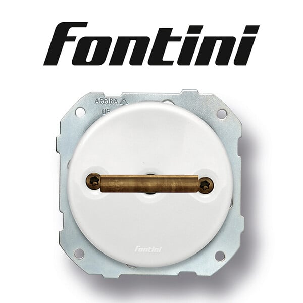 FONTINI - FONTINI Va-et-vient double métal laiton vieilli porcelaine blanche DO LOW - large