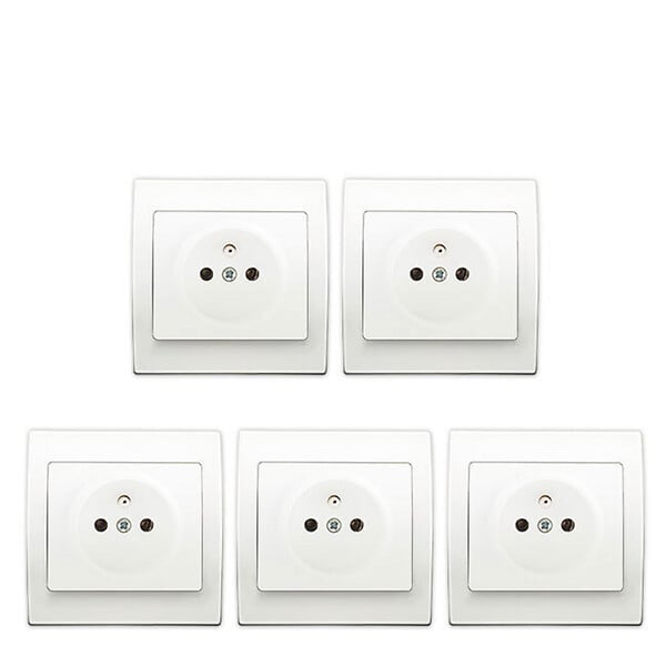 SIEMENS - LOT 5 Prise 2P+T Blanc Delta Iris + Plaque basic Blanc - large