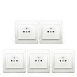 SIEMENS - LOT 5 Prise 2P+T Blanc Delta Iris + Plaque basic Blanc - vignette