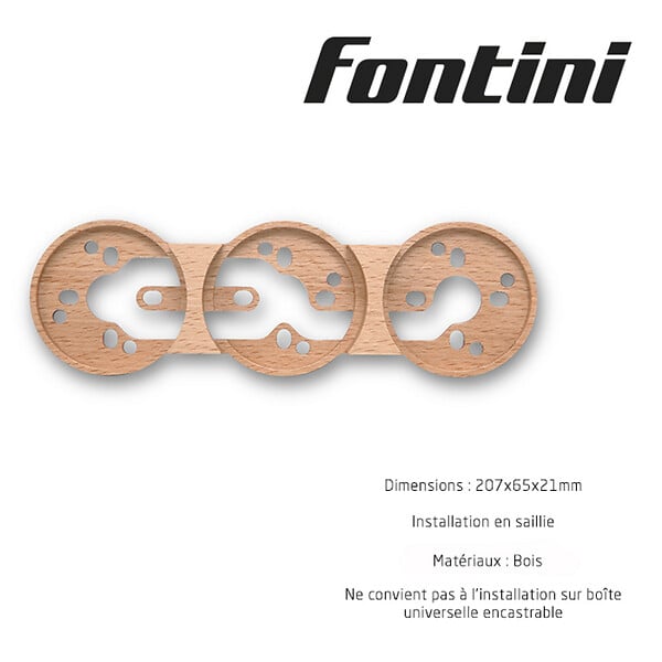 FONTINI - FONTINI Socle 3 postes hetre naturel DO - large