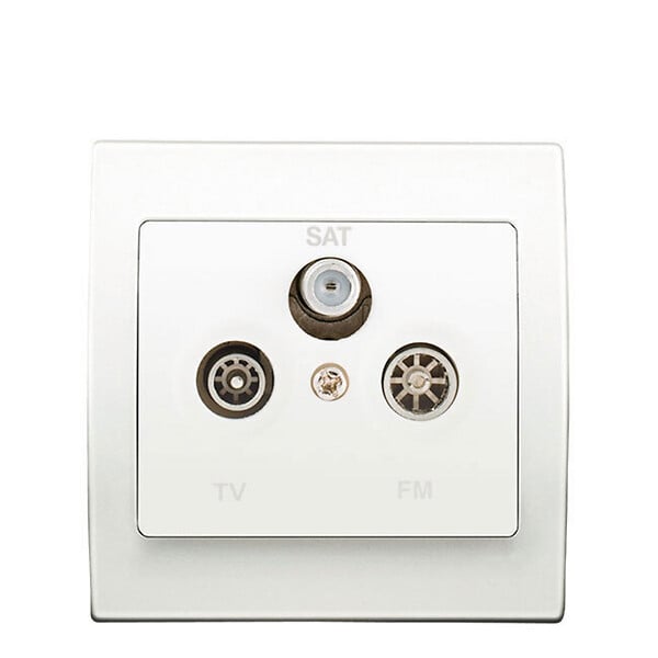SIEMENS - SIEMENS PriseTV/FM/SAT Blanc Delta Iris + Plaque basic Blanc - large