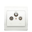SIEMENS - SIEMENS PriseTV/FM/SAT Blanc Delta Iris + Plaque basic Blanc - vignette