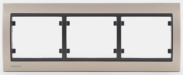 SIEMENS - SIEMENS Plaque Triple Horizontale Metal Champagne - large