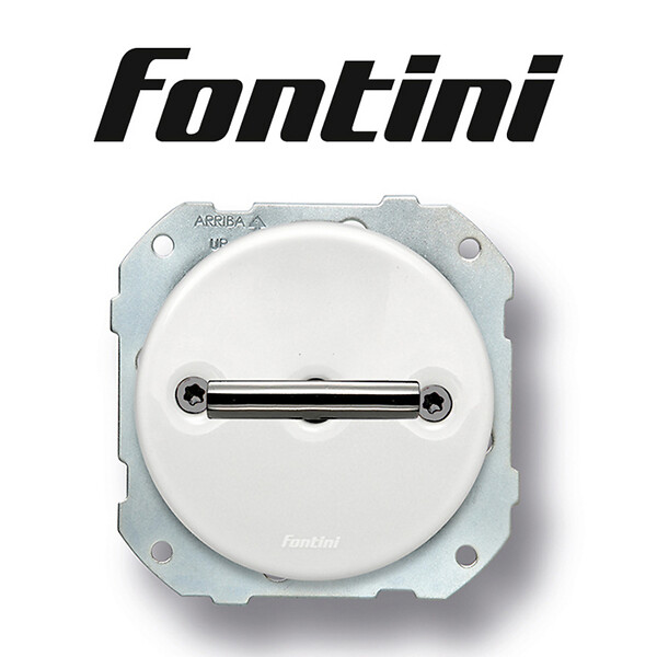 FONTINI - FONTINI Va-et-vient double métal nickel noire porcelaine blanche DO LOW - large