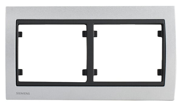 SIEMENS - SIEMENS Plaque Double Horizontale Texturé Aluminium Delta IRIS - large