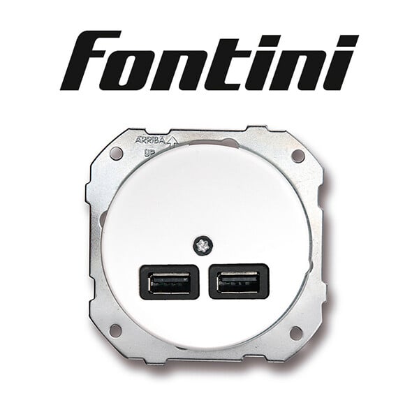 FONTINI - FONTINI Chargeur USB double porcelaine blanche DO LOW - large