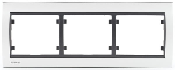 SIEMENS - SIEMENS Plaque Triple Horizontale Métal Perle Blanc Delta IRIS - large