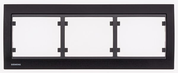SIEMENS - SIEMENS Plaque Triple Horizontale Texturé Noir DELTA IRIS SIEMENS - large