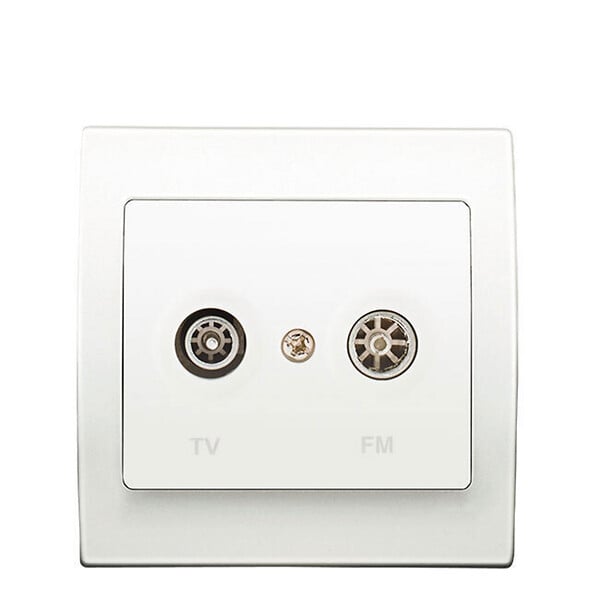 SIEMENS - SIEMENS PriseTV/FM Blanc Delta Iris + Plaque basic Blanc - large