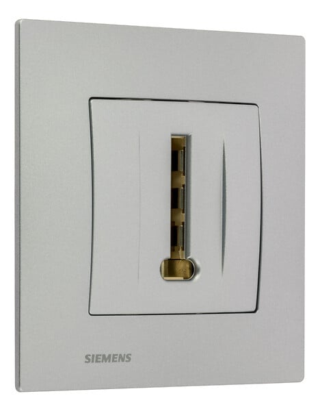 SIEMENS - SIEMENS Prise Téléphone Silver Delta Viva + Plaque Silver - large