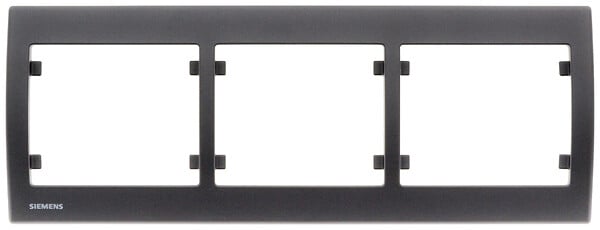 SIEMENS - SIEMENS Plaque Triple Horizontale Anthracite Delta IRIS - large