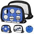 VOUNOT - Lot de 2 buts de football 4 en 1 pliable pop up avec cibles 120x80x80cm noir - vignette