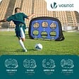 VOUNOT - Lot de 2 buts de football 4 en 1 pliable pop up avec cibles 120x80x80cm noir - vignette