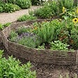 ART GARDEN - Bordure pour potager - Noisetier tressage horizontal - Avec piquets - 40x75 cm - vignette