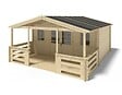 ALTANKA - Terrasse en bois avec balustrade pour abri en bois - 10m2 - 5m x 2m - couleur: naturel - DOM615 - vignette