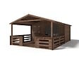 ALTANKA - Terrasse en bois avec balustrade pour abri en bois - 12m2 - 4m x 3m - imprégnée - couleur: marron - DOM542 - vignette