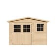 TIMBELA - Abri de Jardin en Bois H226x324x416 cm/12 m² - AVEC LES PLANCHERS IMPRÉGNÉ - M336+M336G - vignette