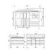 TIMBELA - Abri de Jardin en Bois H226x324x416 cm/12 m² - AVEC LES PLANCHERS IMPRÉGNÉ - M336+M336G - vignette