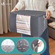 VOUNOT - Lot de 7 sac de rangement sous vide Non Tisse XXL gris - vignette