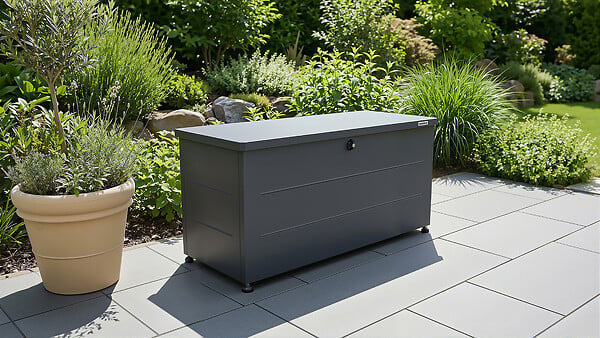 WEKA - Coffre de jardin métal Gary 220L - Anthracite - L.115xP.50cm - large