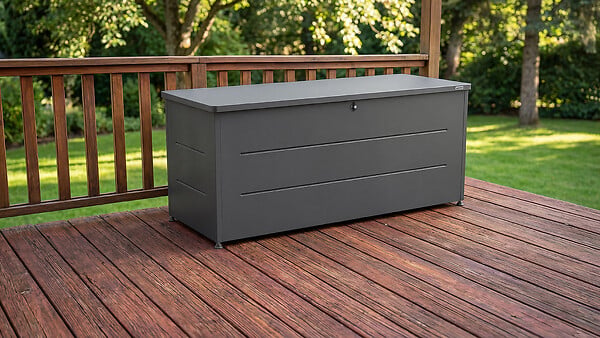 WEKA - Coffre de jardin métal GARY - Anthracite - L.180xH.79xP.70cm - large