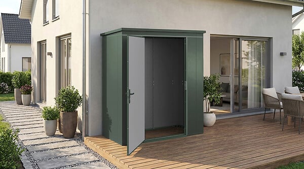 WEKA - Abri de jardin en métal  GARY T1 - Vert - L.191,8xP.97,8xH.212,1cm - large