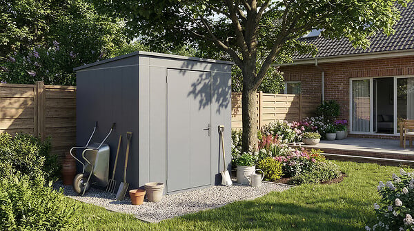 WEKA - Abri de jardin en métal  GARY T3 - Anthracite - L.191.8xl.198cm - large