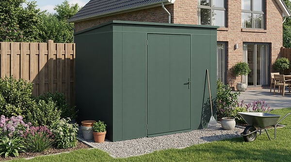 WEKA - Abri Métal GARY T5, vert - Surface hors-tout  4,79m² - large