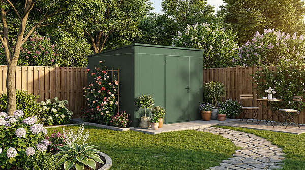 WEKA - Abri Métal GARY T9, vert - Surface hors-tout  8,71m² - large