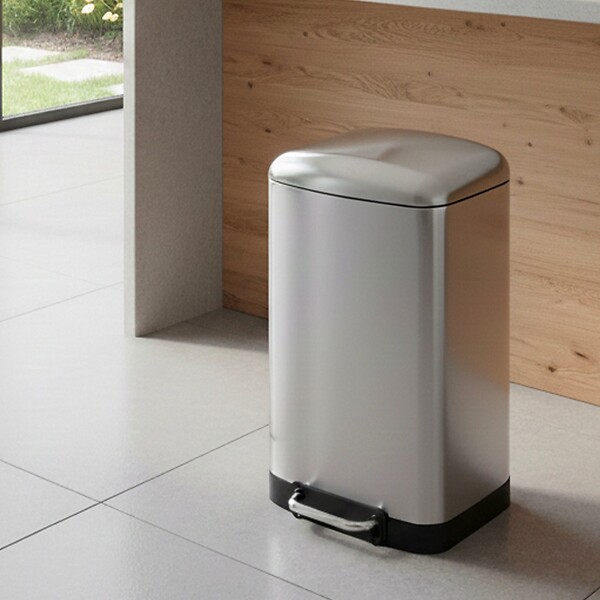 KITCHEN MOVE - Poubelle à pédale inox GREENWICH argent 40L - large