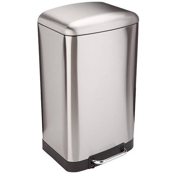 KITCHEN MOVE - Poubelle à pédale inox GREENWICH argent 40L - large