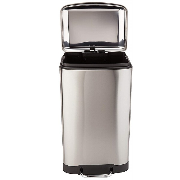 KITCHEN MOVE - Poubelle à pédale inox GREENWICH argent 40L - large