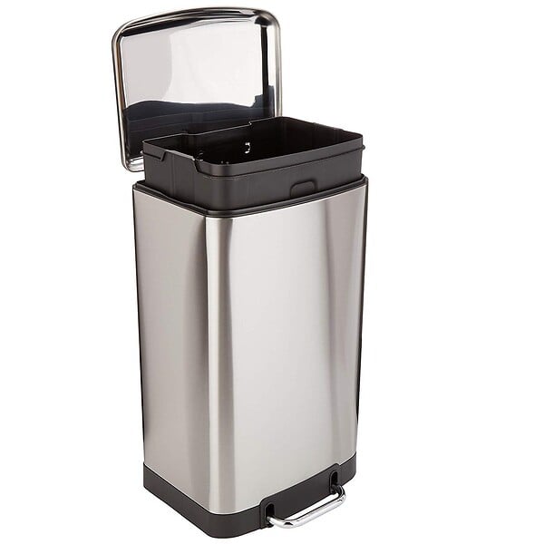 KITCHEN MOVE - Poubelle à pédale inox GREENWICH argent 40L - large