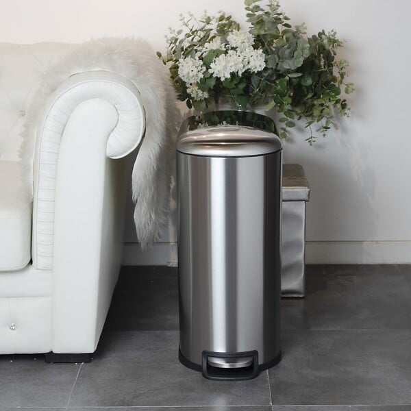 KITCHEN MOVE - Poubelle à pédale inox FULLER argent 40L - large