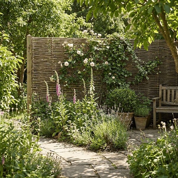 ART GARDEN - Clôture bois en noisetier - 100% Naturel - Sans Poteaux - Hauteur 150 X Largeur 180 cm - large