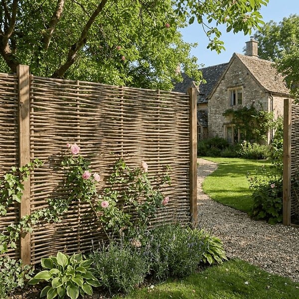 ART GARDEN - Clôture bois en noisetier - 100% Naturel - Sans Poteaux - Hauteur 120 X Largeur 150 cm - large