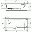 IDEAL STANDARD - IDEAL STANDARD Baignoire Connect air 170 X 80 avec Pare Bain asymétrique droite - vignette