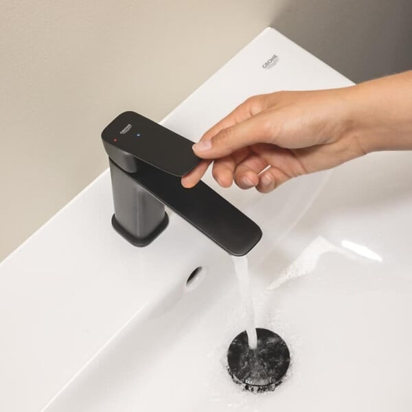 GROHE - Dice mitigeur monocommande de lavabo à levier avec vidage Clic-Clac, noir mat (1018612430) - large