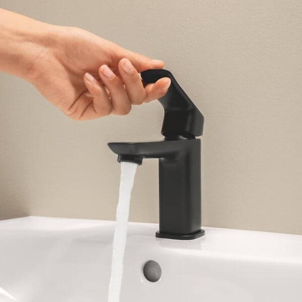 GROHE - Dice mitigeur monocommande de lavabo à levier avec vidage, noir mat (1018562430) - large
