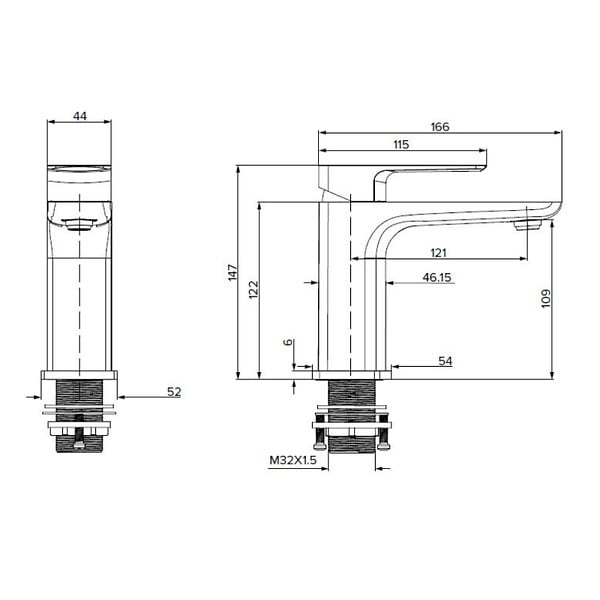 SWISS AQUA TECHNOLOGIES - Brevis mitigeur de lavabo en laiton à levier, sans vidage, chrome brillant (SATBSBRE271) - large