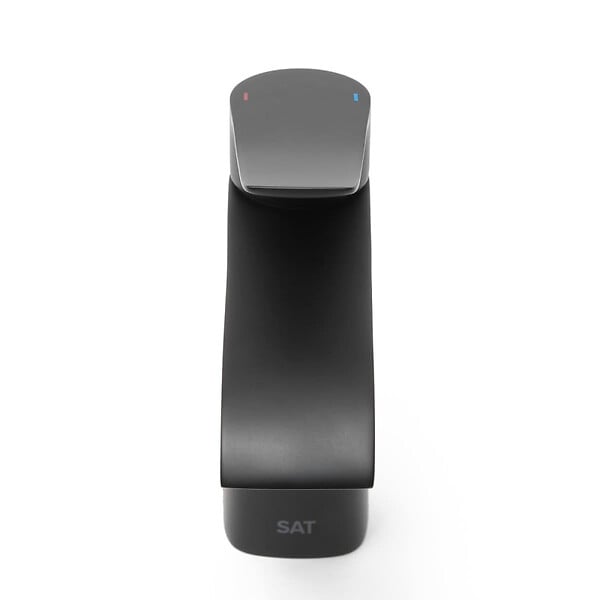 SWISS AQUA TECHNOLOGIES - Infinitio mitigeur de lavabo avec bec cascade, sans vidage, noir mat (SATBSINF271C) - large
