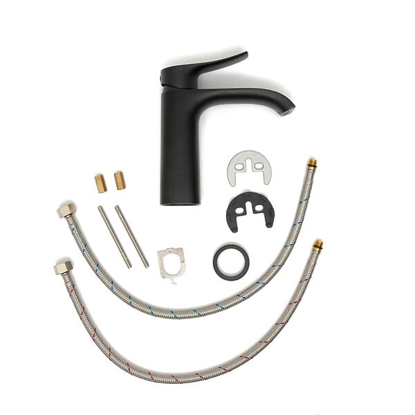 SWISS AQUA TECHNOLOGIES - Infinitio mitigeur de lavabo avec bec cascade, sans vidage, noir mat (SATBSINF271C) - large
