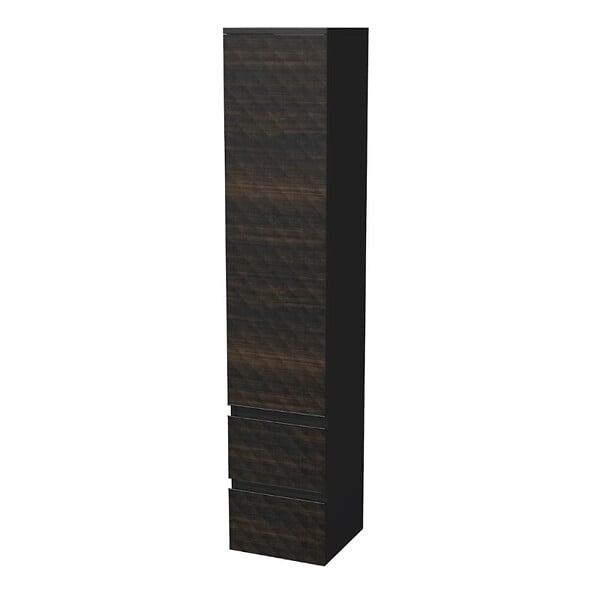 SWISS AQUA TECHNOLOGIES - Swiss Aqua Technologies Cube Way 32,5x163x33 cm armoire de salle de bain murale, décoration pyramidale 3D, marron mat (CUBE3DV351DL2ZHP) - large
